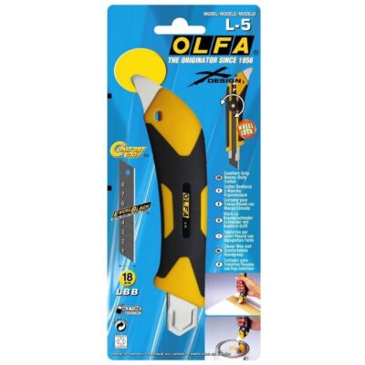 Cutter Taglierino Professionale OLFA L-5 18mm Lama a Scatto con Pinna in Metallo