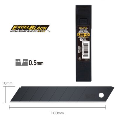 10 Lame Ricambio Cutter OLFA LBB-10b Excel Black taglierino 18mm nere