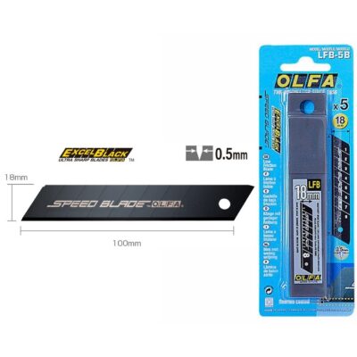 5 Lame Ricambio Cutter OLFA LFB Speed Blade taglierino 18mm fluoro