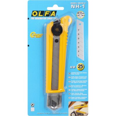 Cutter Taglierino Professionale OLFA NH-1 25mm Lama a Scatto per Cartongesso e Gomma