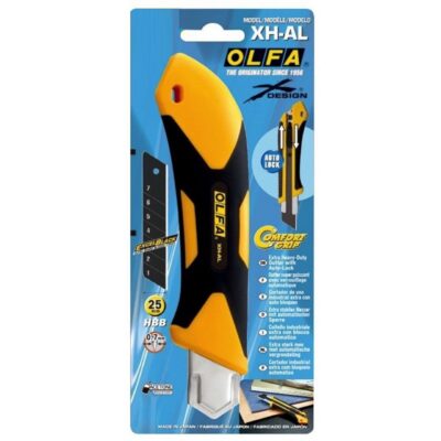 Cutter Taglierino OLFA XH-AL gommato lama 25mm cartongesso guaine autobloccante