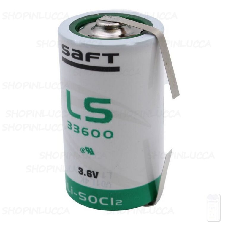 Saft LS33600CNR Batteria Pila Litio Li-SOCl2 3,6v 17000mAh Lamelle Saldare