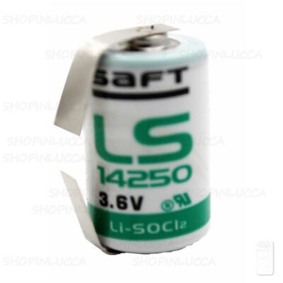 Saft LS14250CNR Batteria Pila Litio Li-SOCl2 3,6v 1200mAh Lamelle Saldare