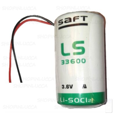 Saft LS33600FL Batteria Pila Litio Li-SOCl2 3,6v 17000mAh cablaggio libero