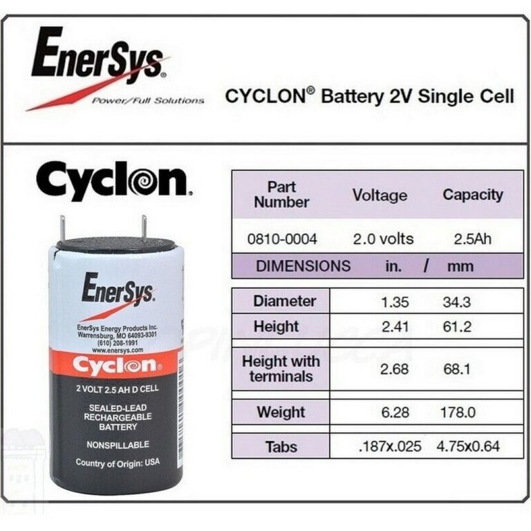 batteria ciclica CYCLON 2V 2,5Ah 2500mAh pila accumulatore ricaricabile al piombo ENERSYS USA - immagine 2