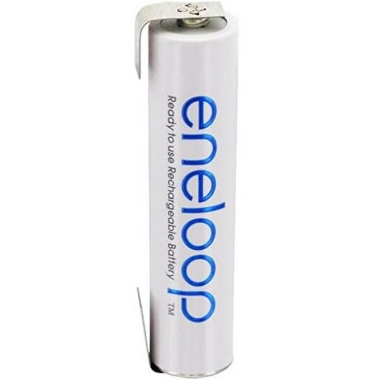 batteria ricaricabile 1,2v a saldare Eneloop pila ministilo AAA 800mAh lamelle saldare - immagine 3