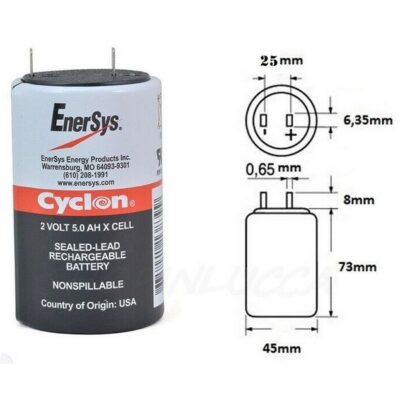 batteria ciclica CYCLON 2V 5Ah 5000mAh pila accumulatore ricaricabile al piombo ENERSYS USA
