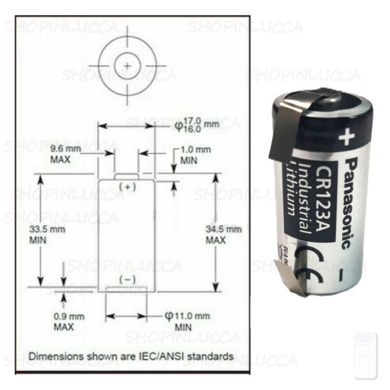 Batteria Pila PANASONIC CR123A litio 3v 123 CR17345 SFUSA BULK monouso lamelle saldare - immagine 2
