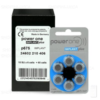 60 POWER ONE P675 IMPLANT PLUS Batterie Pile per apparecchi acustici COCLEARI