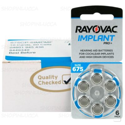 60 RAYOVAC 675 IMPLANT PRO Batterie Pile per apparecchi acustici COCLEARI