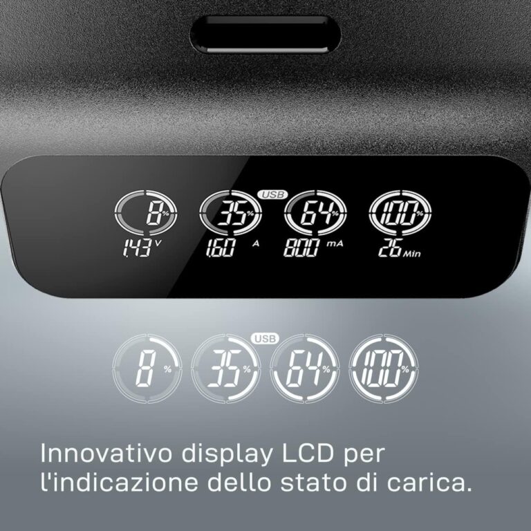 Caricabatterie VARTA LCD Smart Charger+ con 4 pile Stilo AA 2100mAh NiMH 1,2v - immagine 9