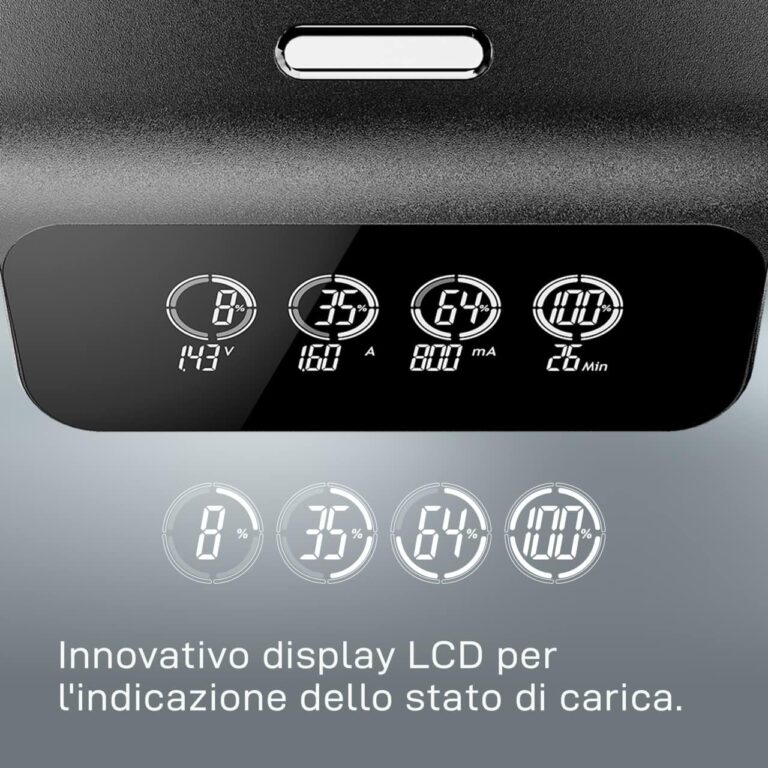 Caricabatterie VARTA LCD Ultra Fast Charger+ con 4 pile Stilo AA 2100mAh NiMH 1,2v - immagine 8