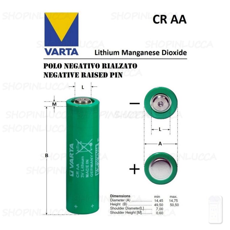 batteria pila litio VARTA CR-AA 3V 2000mAh 6117 MH13654 CR14505 polarità invertita - immagine 3