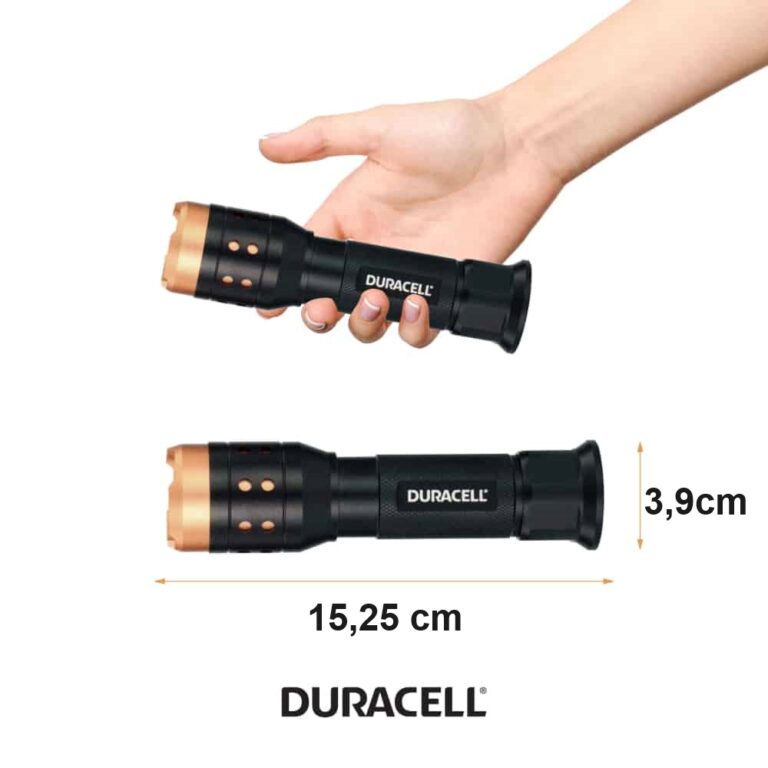 torcia duracell led 700lm autonomia 2h portata 120mt IPX4 batterie pile incluse - immagine 2