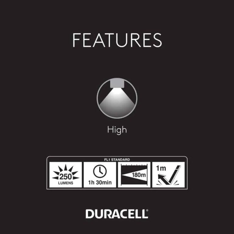 torcia duracell led 250lm autonomia 1,5h portata 180mt batterie pile incluse - immagine 3