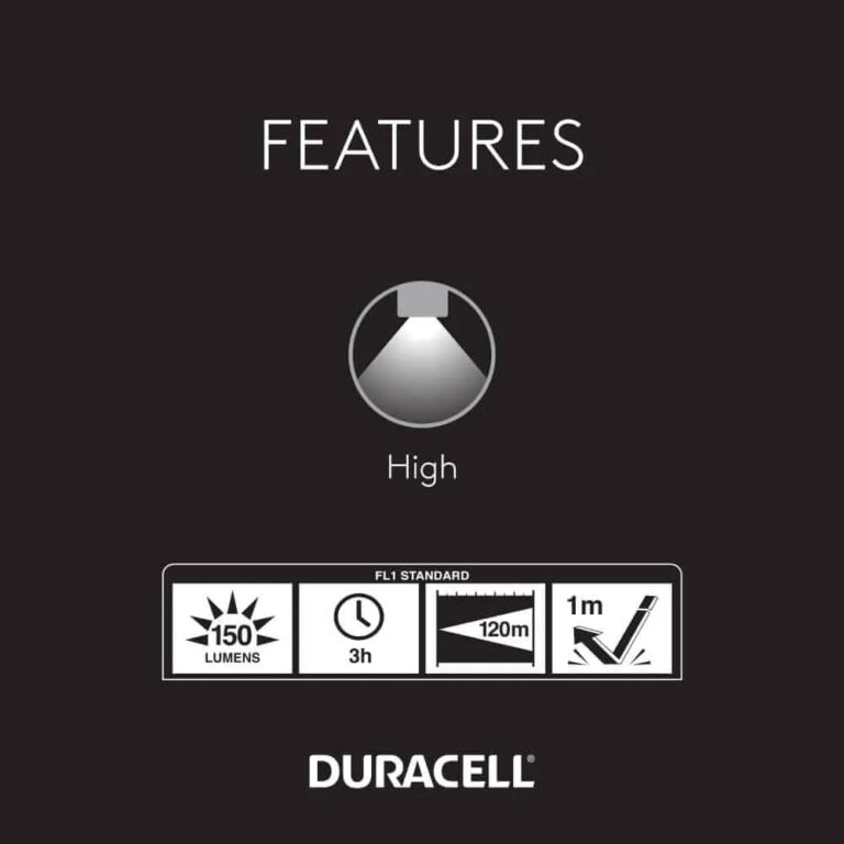 torcia duracell led 150lm autonomia 3h portata 120mt batterie pile incluse - immagine 4