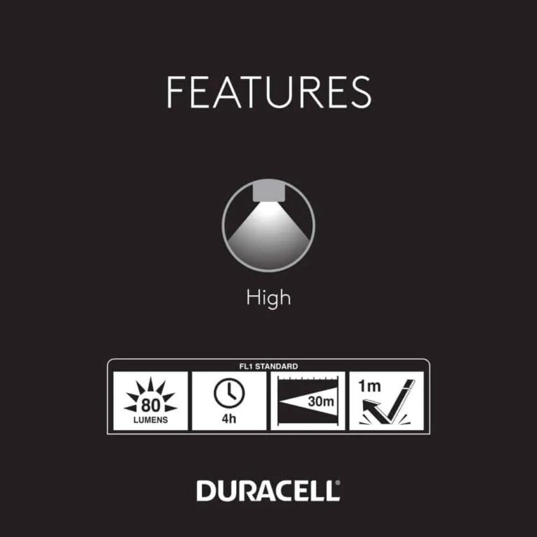 torcia duracell led 80lm gommata autonomia 4h portata 30mt batterie pile incluse - immagine 3