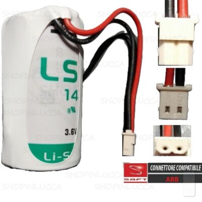 Batteria allarme compatibile ABB DTS9901 Pila SAFT LSH14 3,6 V 5,8 Ah per rilevatori domus tech