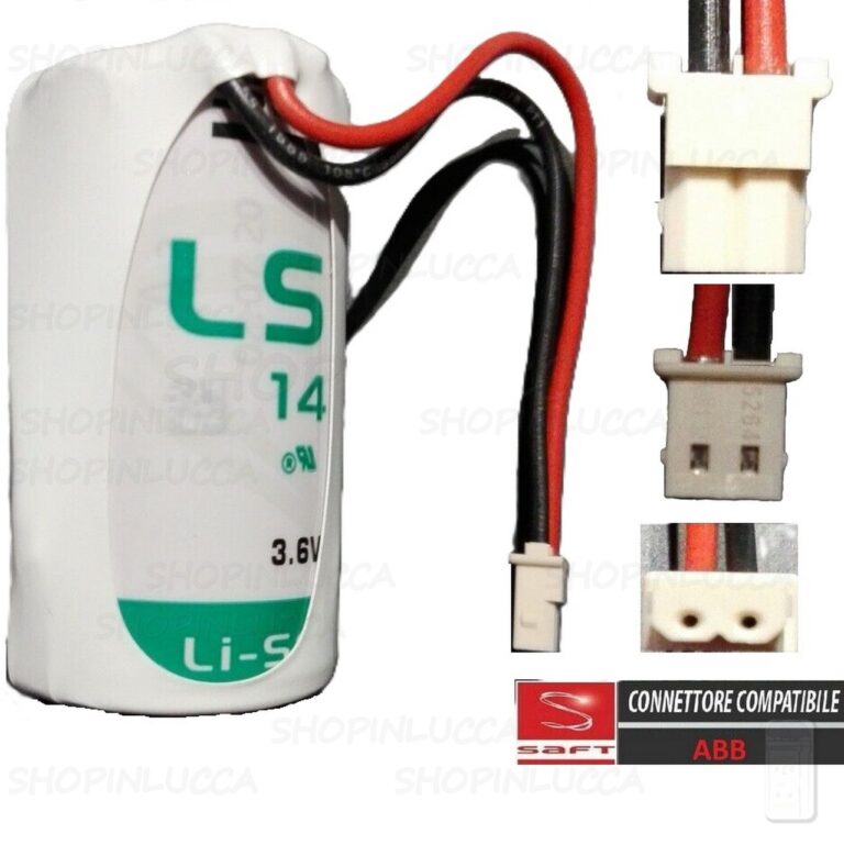 Batteria allarme compatibile ABB DTS9901 Pila SAFT LSH14 3,6 V 5,8 Ah per rilevatori domus tech