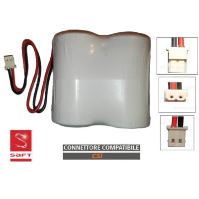 Batteria compatibile allarme CSI LT7213 pila Saft 2-LSH20 7,2V per sirena EVO, VOX e centrale SOLO LITE