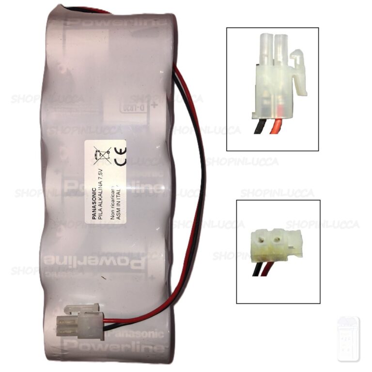 Batteria allarme per DUEVI pila PANASONIC 5XD 7,5V 12000mAh per sirena SIRENA VV-ZELA-R e VV-ZELA-RB-868