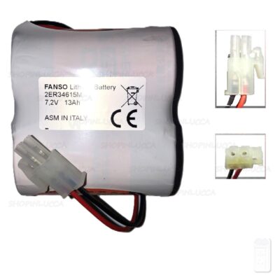 Batteria allarme compatibile ELMO BLSH3360 pila FANSO 2ER34615M 7,2V per sirena GAIA 4 e HYDRA 4