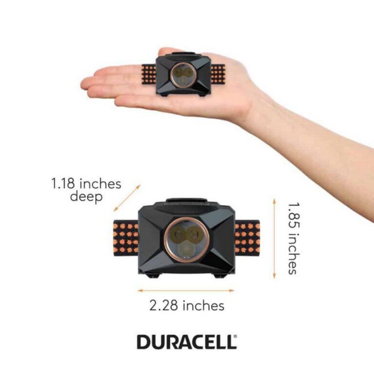 torcia da testa frontale duracell led 200lm autonomia 3h portata 60mt IPX4 batterie pile incluse - immagine 2