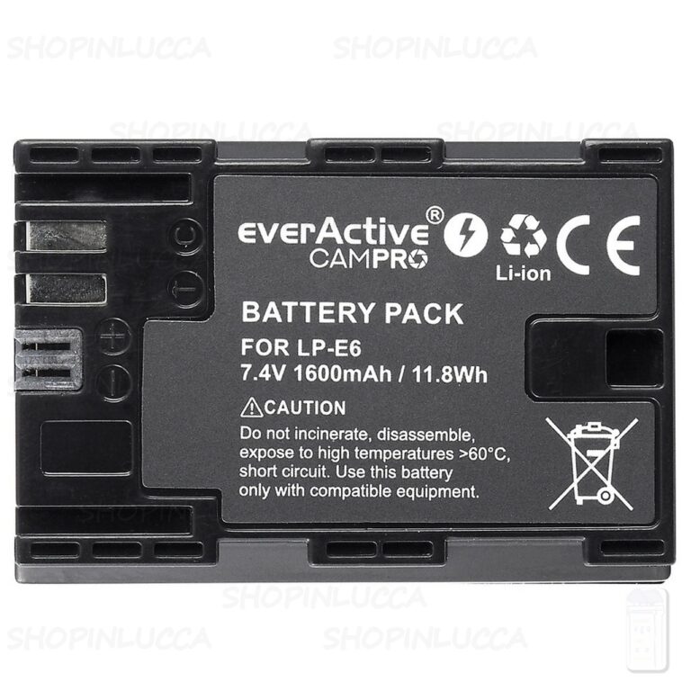 Batteria Ricaricabile CamPro EVB019 sostituisce Canon LP-E6 per EOS Fotocamera 7D MKII 70D - immagine 3