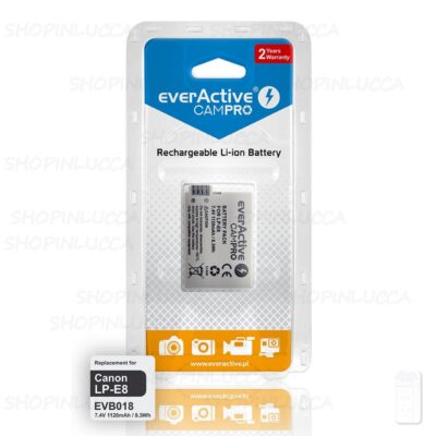 Batteria Ricaricabile CamPro EVB018 sostituisce Canon LP-E8 per EOS 700D Kiss X7i Rebel T5i
