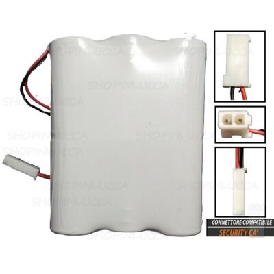 Batteria allarme compatibile BAT1010 e 861010 SECURITY CA' - SILENTRON - NICE pila PANASONIC 6xD 9V per sirene e centrali