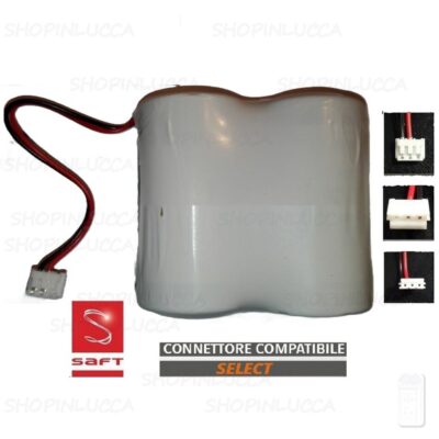 Batteria compatibile allarme SELECT SBT03 pila Saft 2-LSH20 7,2V per sirene radio DB700 - S300 - EGO