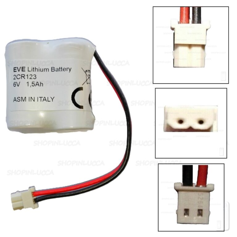 Batteria allarme compatibile SICURIT WPMLIT6V BENTEL BW-BAT891 infrarosso con camera Pila 2CR123 6V 1500mAh