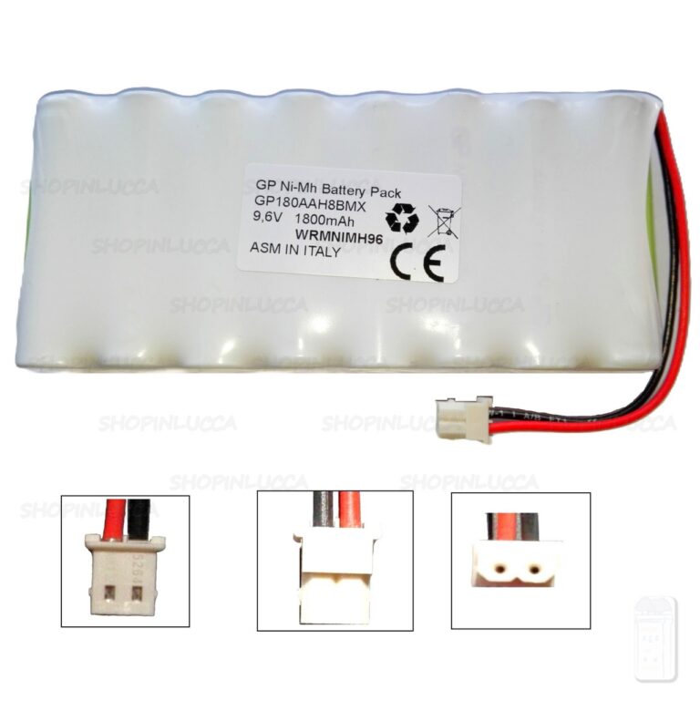 Batteria compatibile WRMNIMH96 allarme SICURIT pila ricaricabile 9,6v 1800mAh centrale Visonic PowerMax PRO