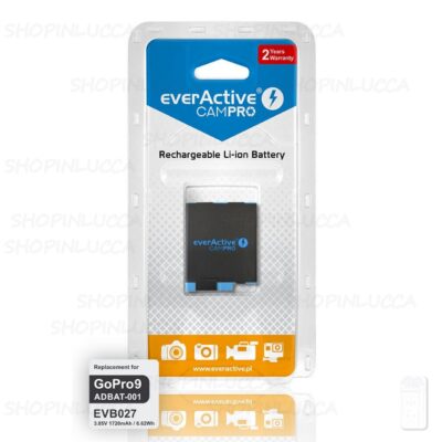 Batteria Ricaricabile CamPro EVB027 per GoPro Hero 9 Pila Litio 3,85v 1720mah Action Cam AJBAT-001