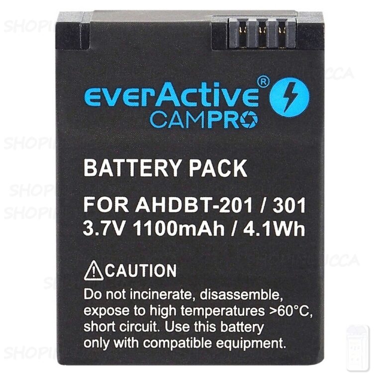Batteria Ricaricabile CamPro EVB023 per GoPro Hero 3 Pila Litio 3,7v 1100mah Action Cam AHDBT-301 - immagine 2