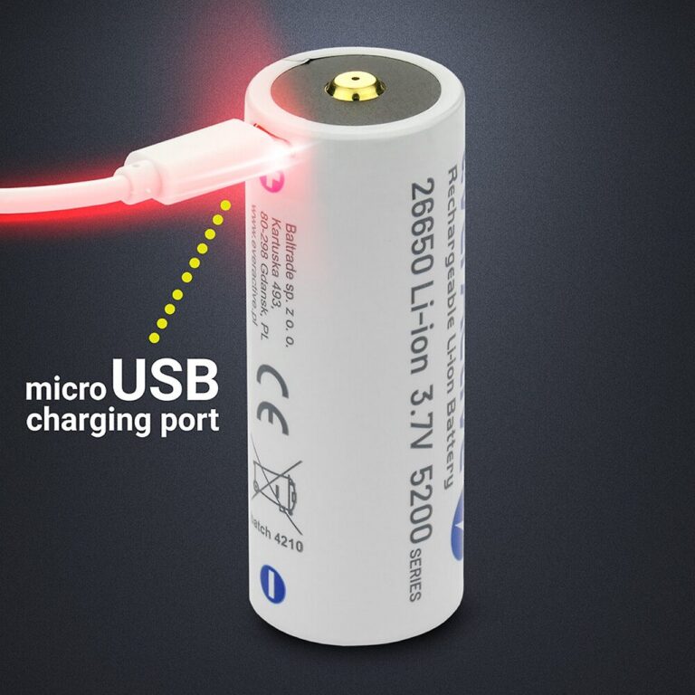 Batteria Pila 26650 Litio 3,7v 5200mAh scarico 12A Ricaricabile anche con USB Polo Rialzato e con Circuito di Protezione - immagine 4