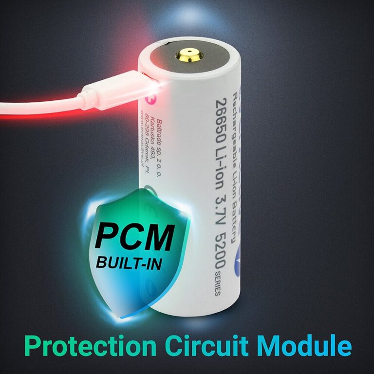 Batteria Pila 26650 Litio 3,7v 5200mAh scarico 12A Ricaricabile anche con USB Polo Rialzato e con Circuito di Protezione - immagine 5