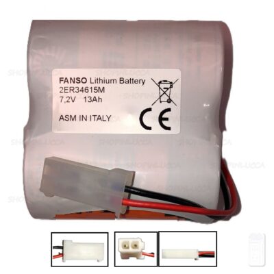 Batteria compatibile 861093 allarmi SILENTRON e SECURITY CA' e NICE pila FANSO 2ER34615M 7,2V per sirena senza fili e centrale