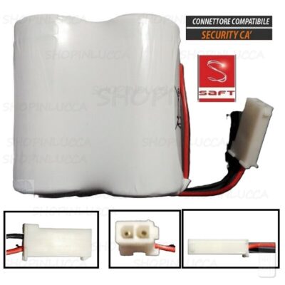 Batteria compatibile BAT1093 allarmi SILENTRON e SECURITY CA' e NICE pila SAFT 2LSH20 7,2V per sirena senza fili e centrale