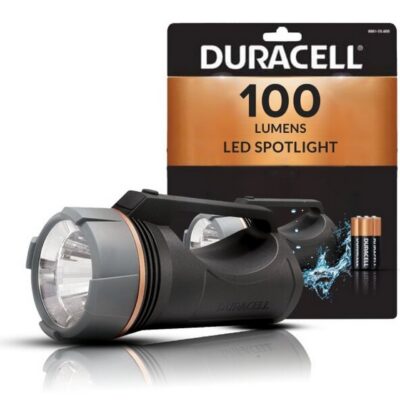 torcia lanterna duracell 100lm autonomia 15h portata 80mt batterie pile incluse