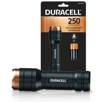 torcia duracell led 250lm autonomia 1,5h portata 180mt batterie pile incluse