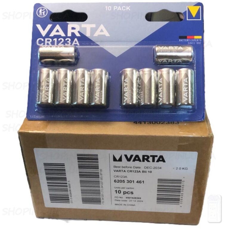 100 PILE LITIO CR123A 3V BATTERIE VARTA LITHIUM Germany Brand