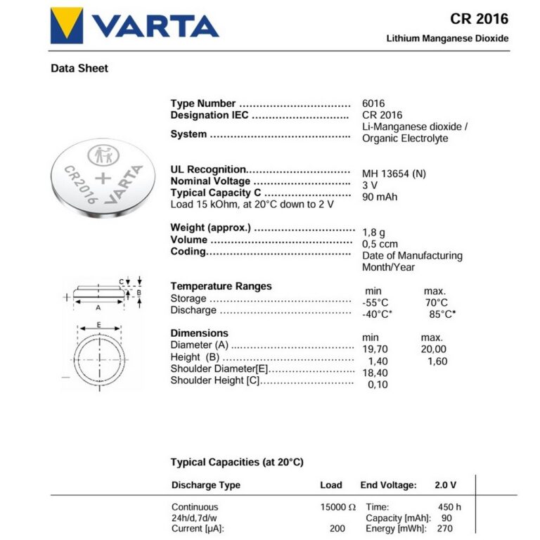 2 PILE LITIO CR2016 3V BATTERIE Bottone VARTA LITHIUM ENERGY Germany Brand - immagine 2