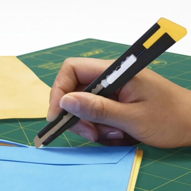 Cutter OLFA 180/B 9mm Tessuti Cuoio Cartone Linoleum Fogli Vinilici made in Japan - immagine 3
