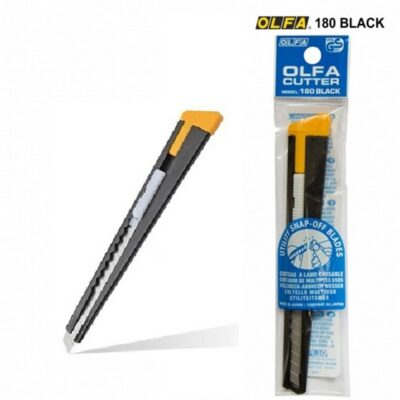 Cutter Taglierino in Metallo OLFA 180/B 9mm Multiuso con Clip Spezzalama