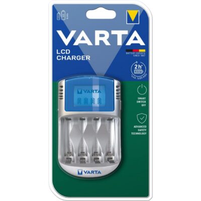 Caricabatterie VARTA LCD Charger vuoto per pile Stilo AA Ministilo AAA NiMH 1,2v