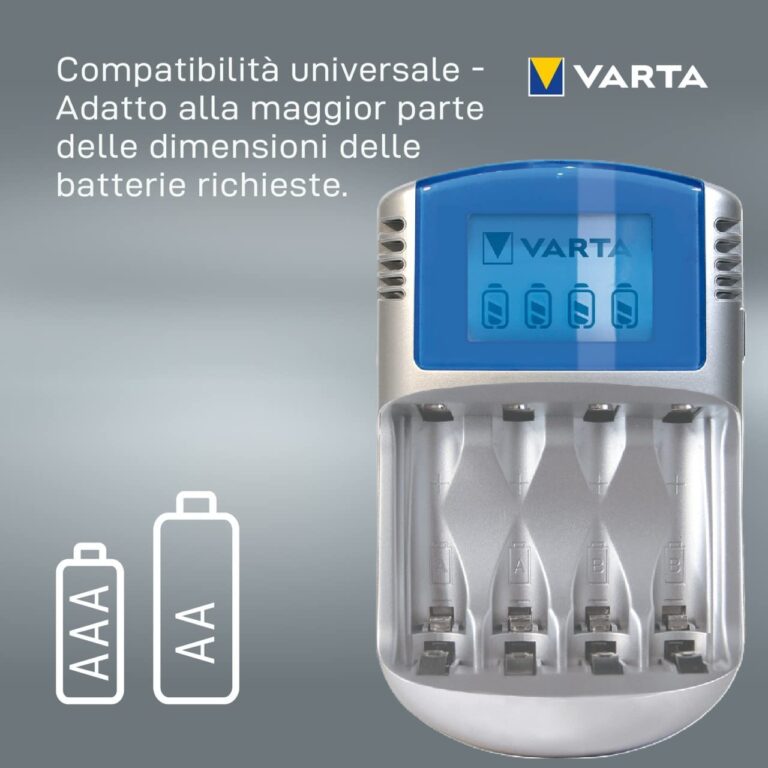 Caricabatterie VARTA LCD Charger vuoto per pile Stilo AA Ministilo AAA NiMH 1,2v - immagine 8