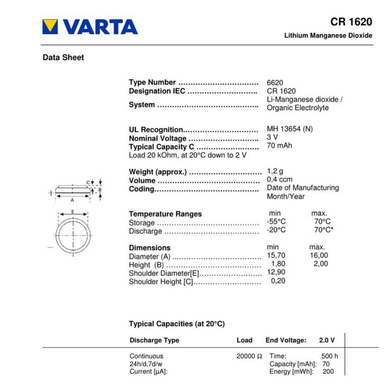 PILA LITIO VARTA CR1620 3V BATTERIA Bottone LITHIUM EXTRA Germany Brand - immagine 2