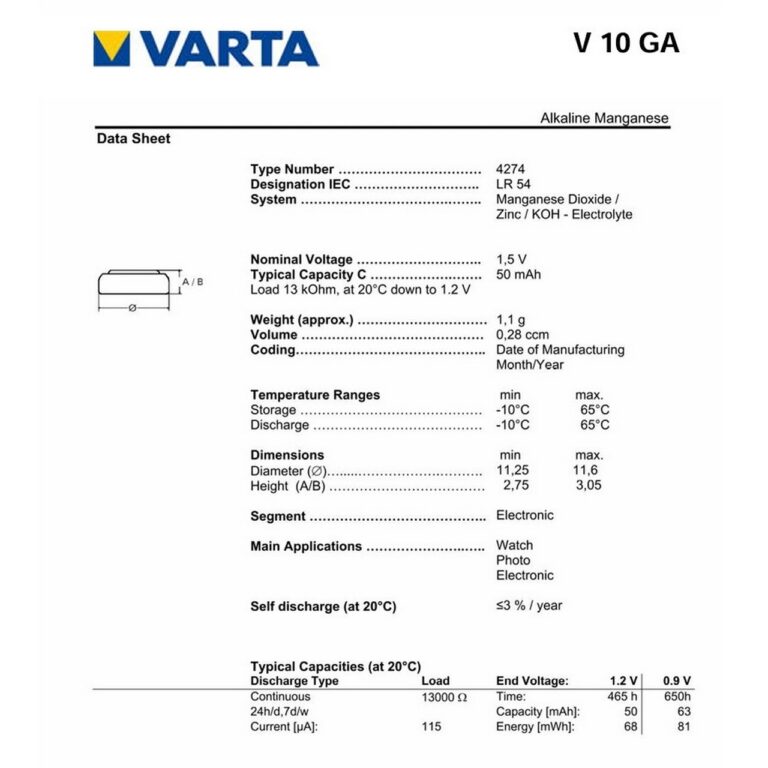 2 PILE VARTA V10GA BATTERIE Bottone ALCALINE 1,5V Germany Brand - immagine 2