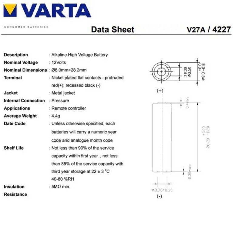 2 PILE VARTA V27A BATTERIA Cilindrica ALCALINA 12V Germany Brand - immagine 2